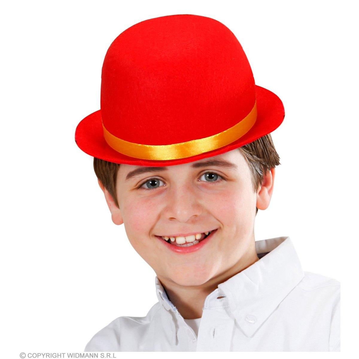 Cappello bombetta rossa feltro