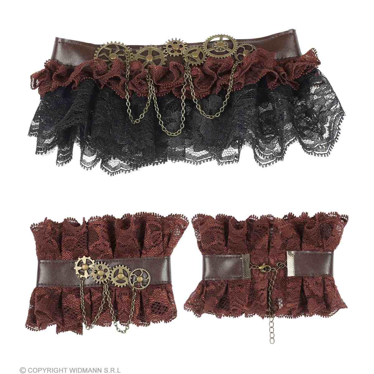 Collarino steampunk polsini pizzo