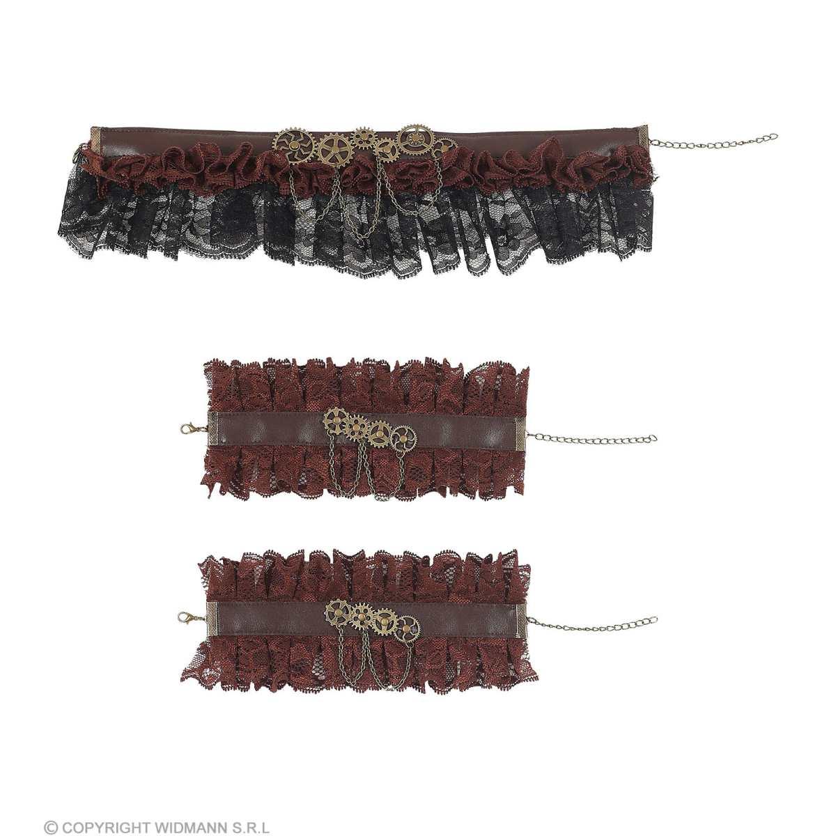 Collarino steampunk polsini pizzo