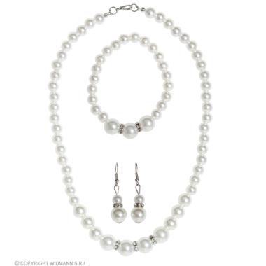 Collana perle bianche orecchini