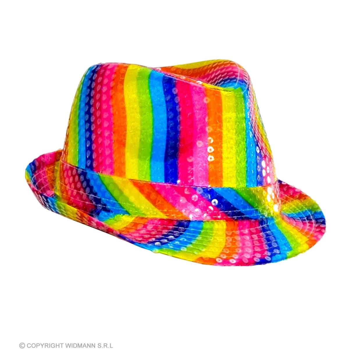 Cappello borsalino paillettes multicolor