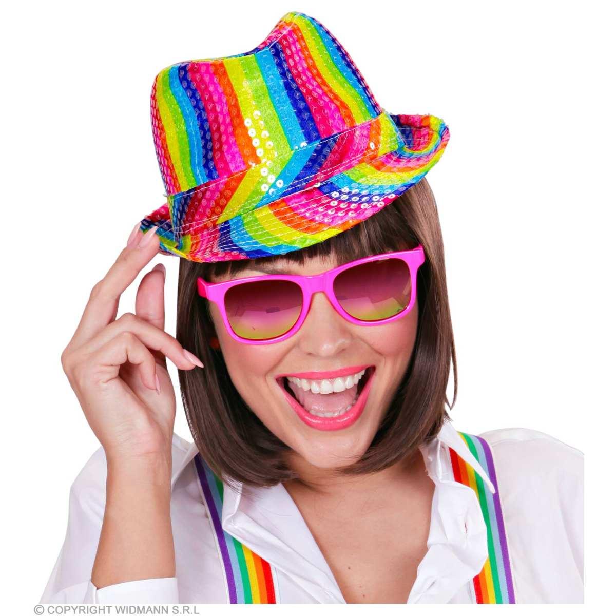 Cappello borsalino paillettes multicolor