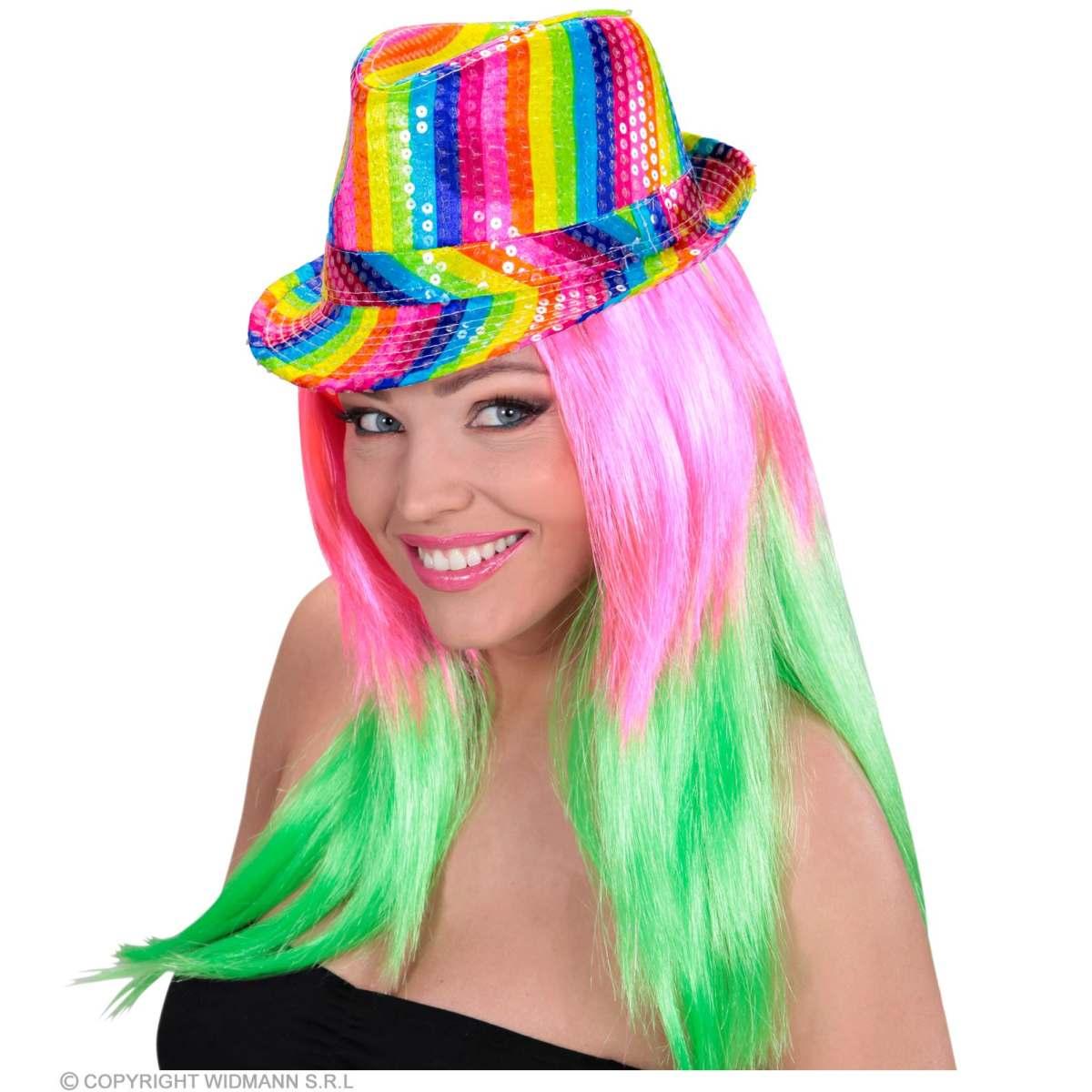 Cappello borsalino paillettes multicolor