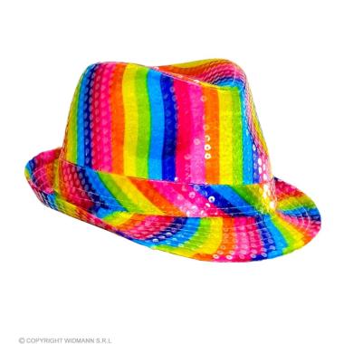 Cappello borsalino paillettes multicolor