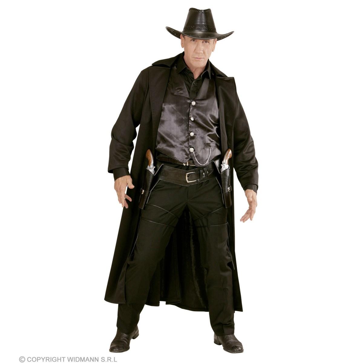 Cinturone cowboy fonfina 2 posti similpelle nero