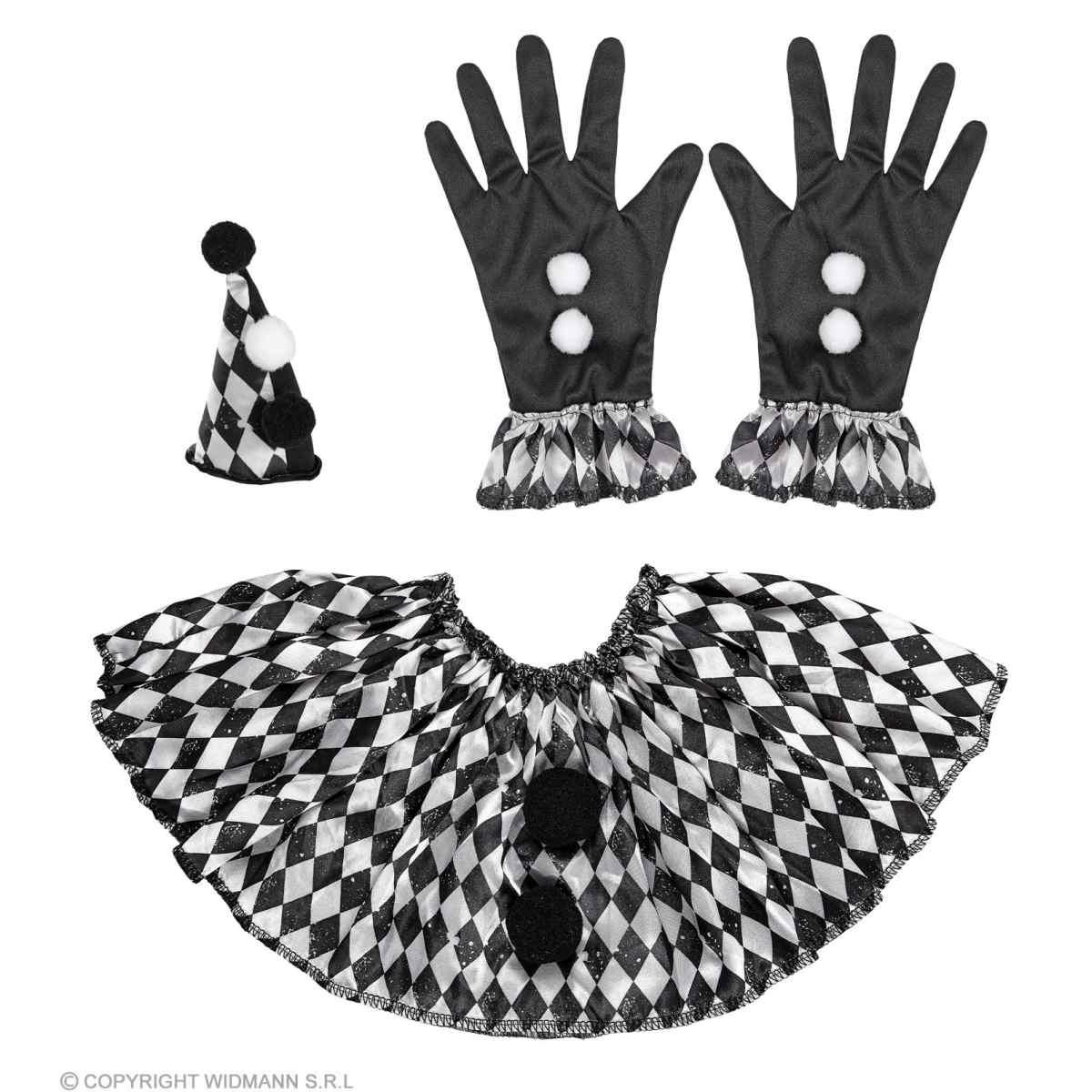 Arlecchino collare guanti cappello
