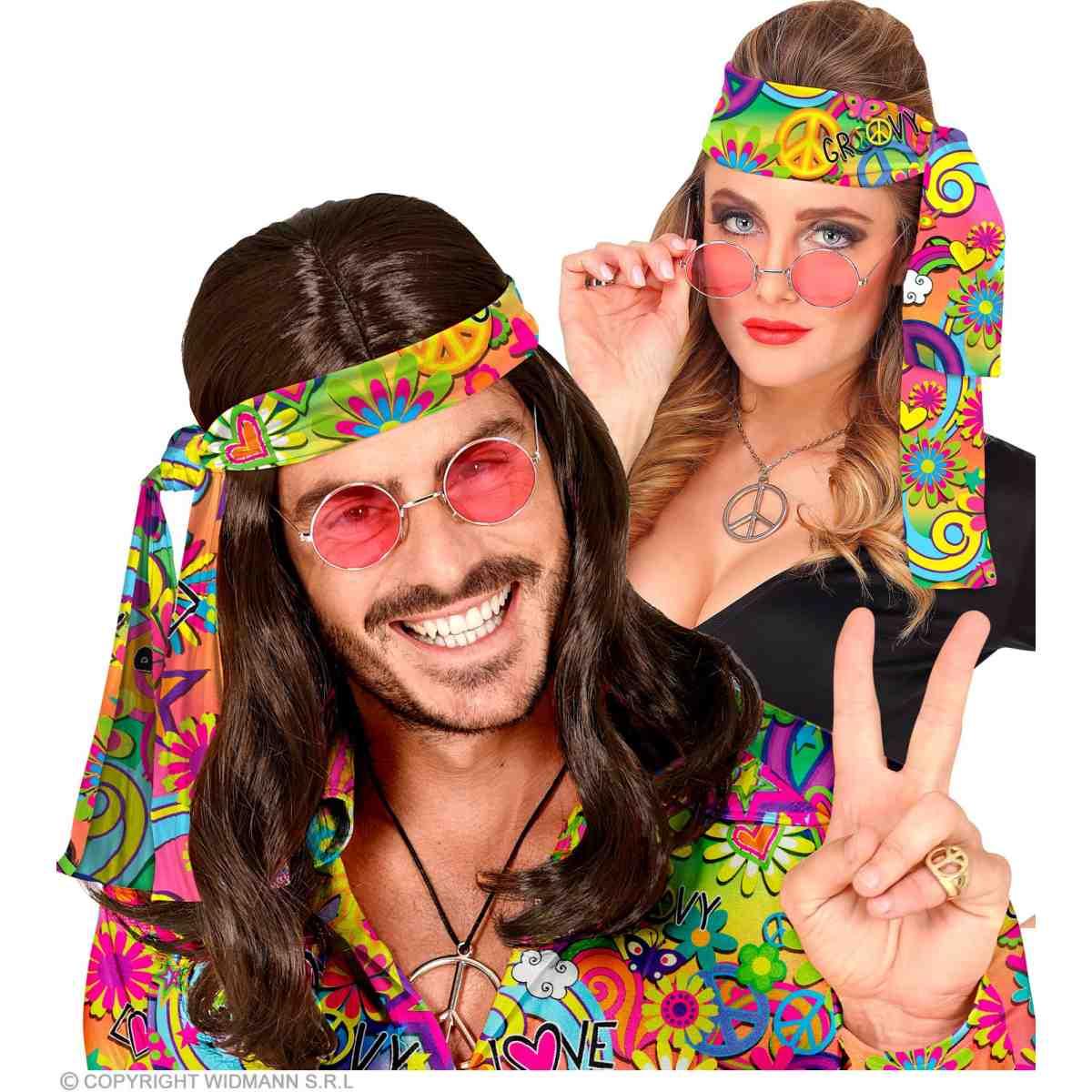 Fascia capelli hippie anni 70 80 peace love