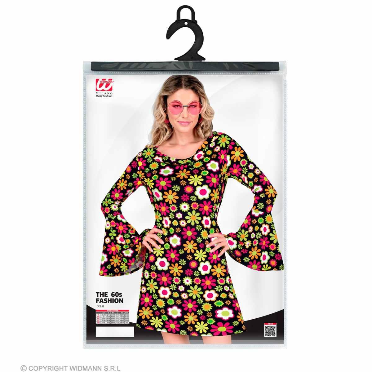 Costume abito anni 70 80 nero fiori