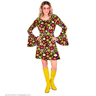 Costume abito anni 70 80 nero fiori