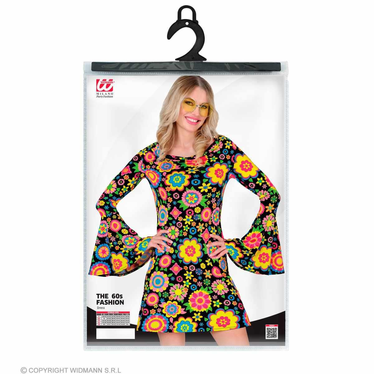 Costume abito anni 70 80 nero fiori