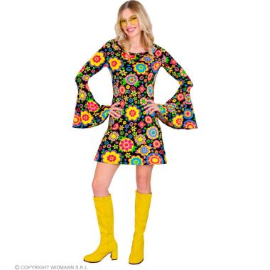 Costume abito anni 70 80 nero fiori