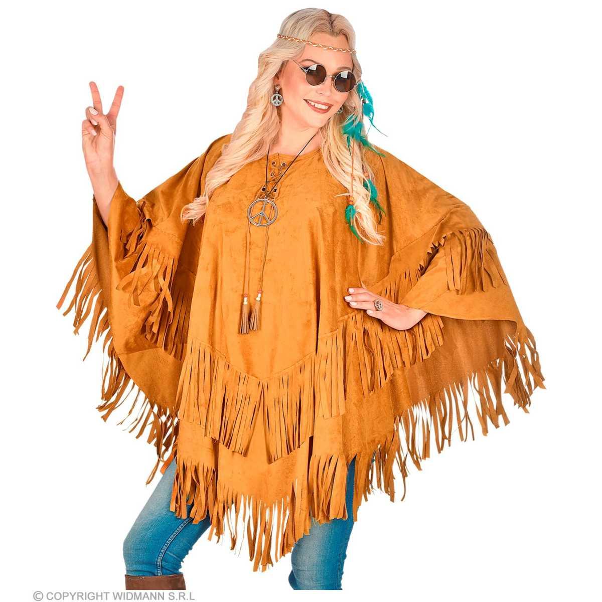 Poncho scamosciato