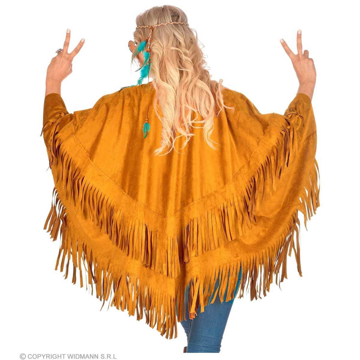 Poncho scamosciato
