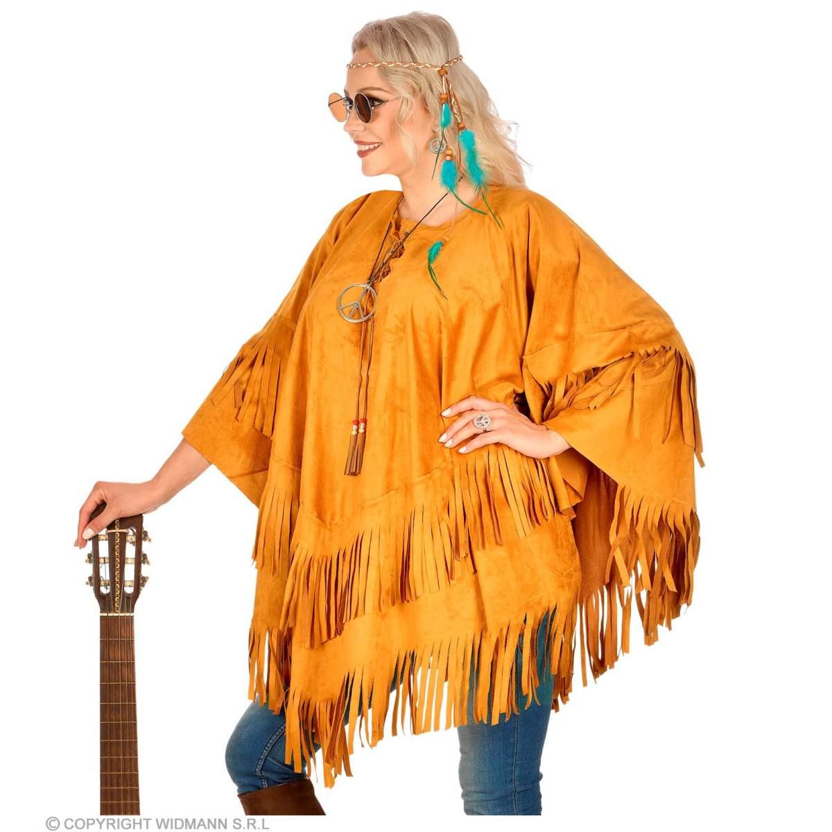 Poncho scamosciato