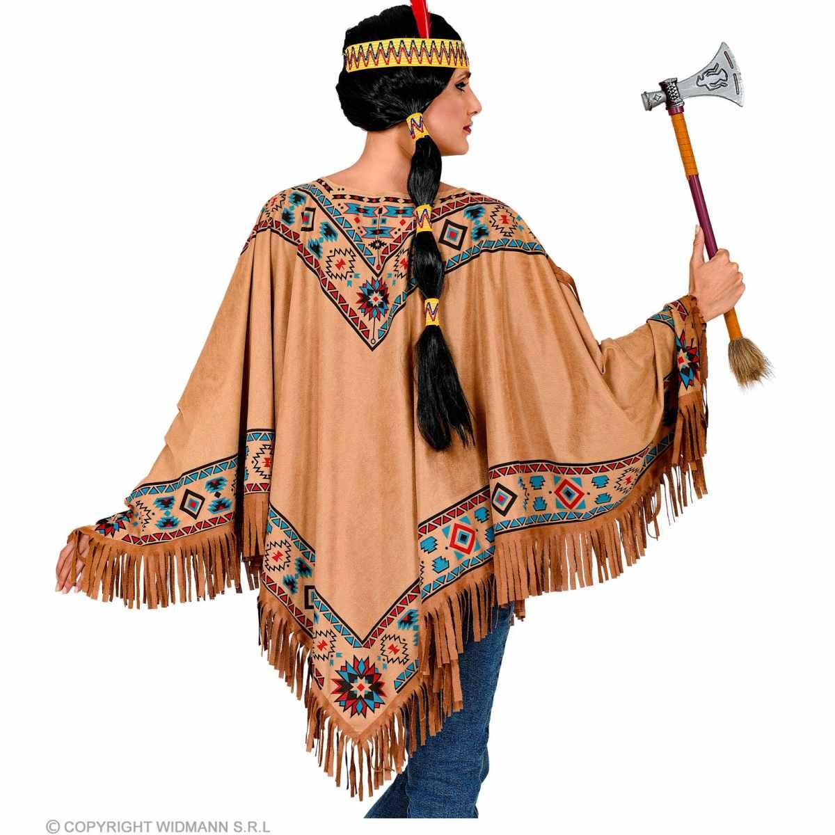 Poncho indiana scamosciato