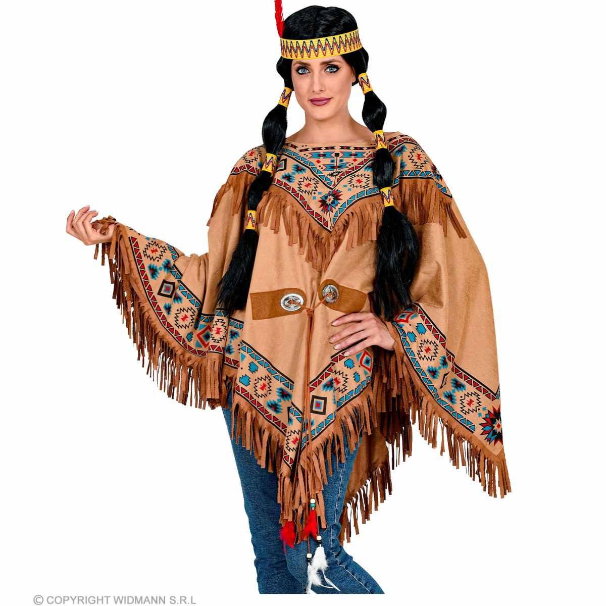Poncho indiana scamosciato