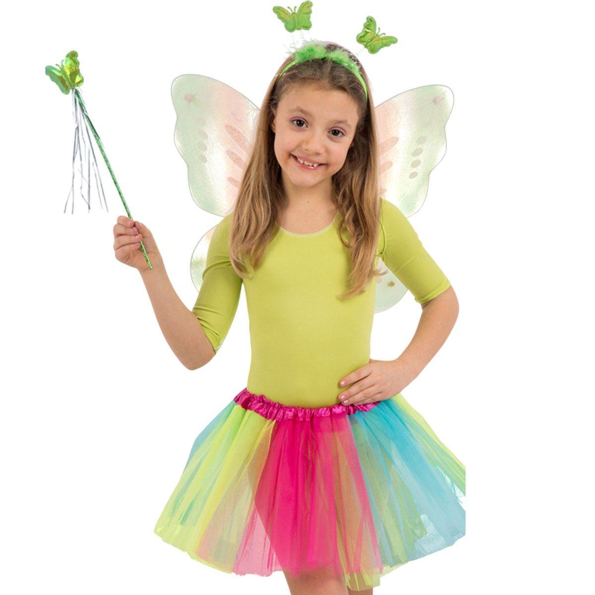 Gonna farfalla alice cerchietto bacchetta Set 3 pz