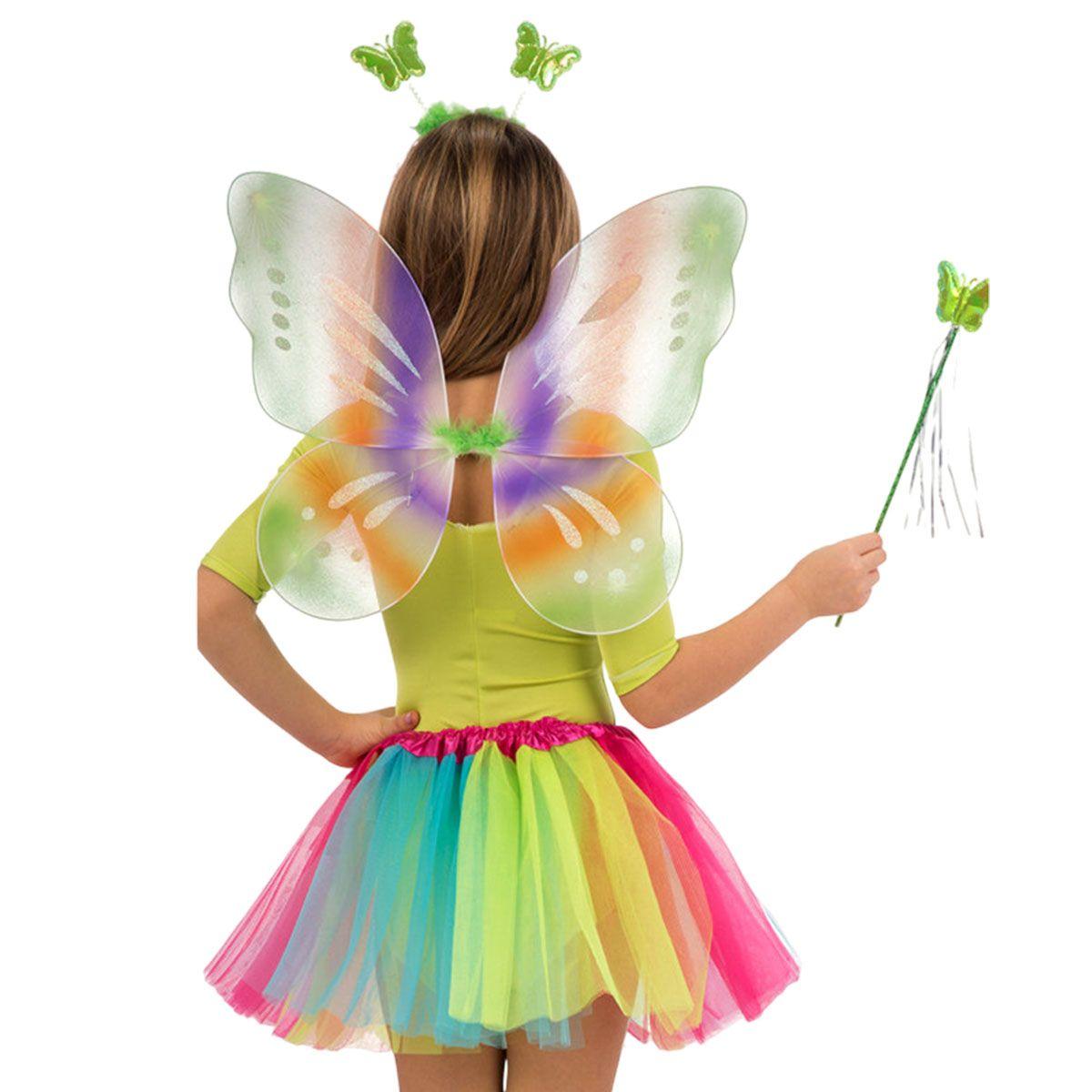 Gonna farfalla alice cerchietto bacchetta Set 3 pz