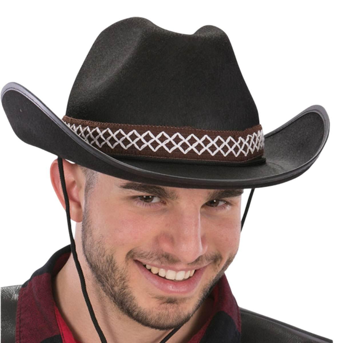 Cappello cowboy nero in feltro t59