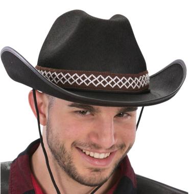 Cappello cowboy nero in feltro t59