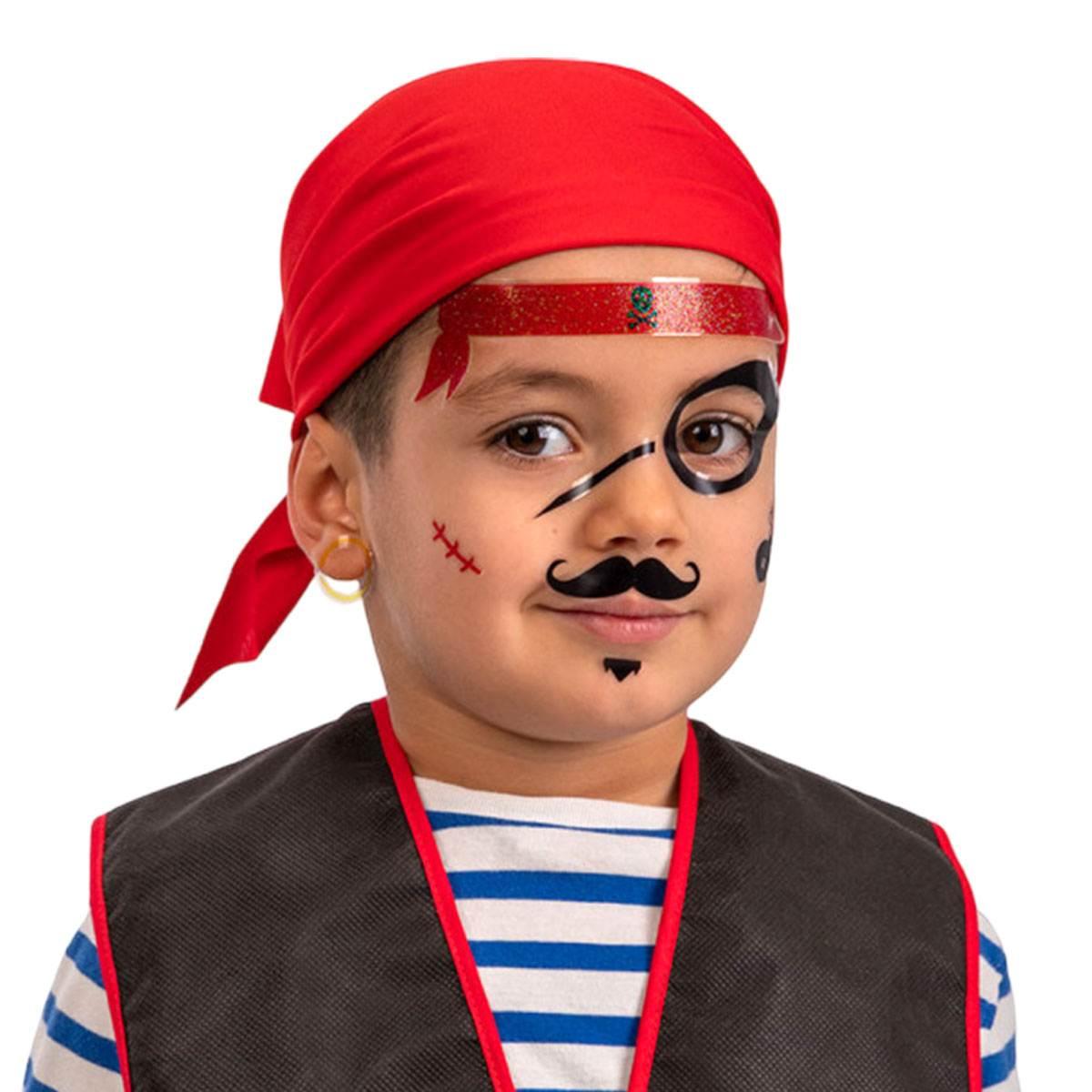 Trucco decorazioni adesive viso pirata