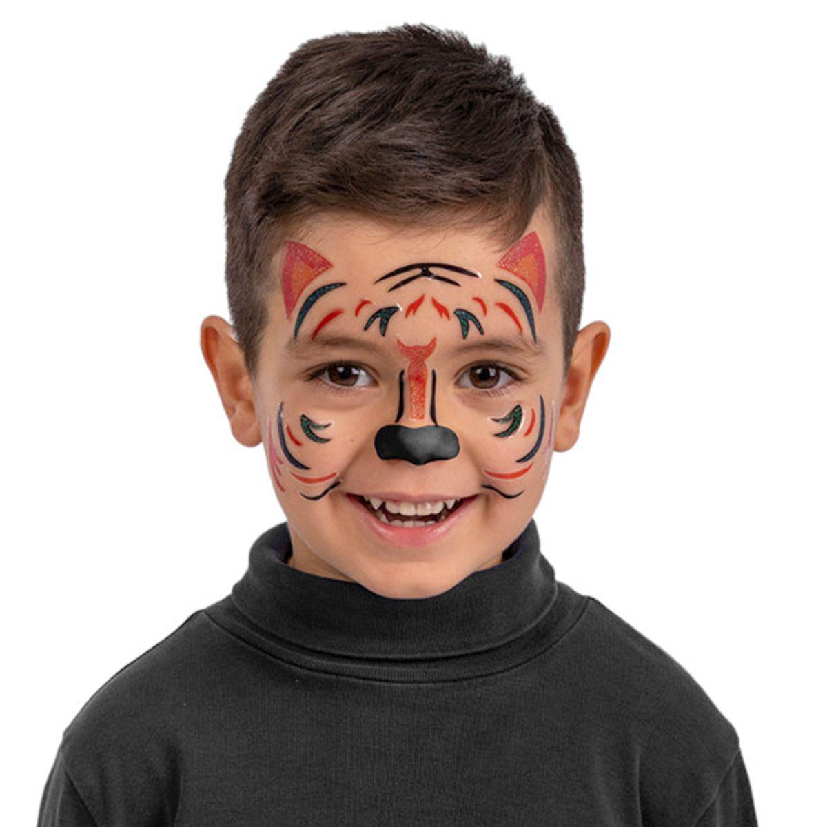 Trucco decorazioni adesive viso tigre