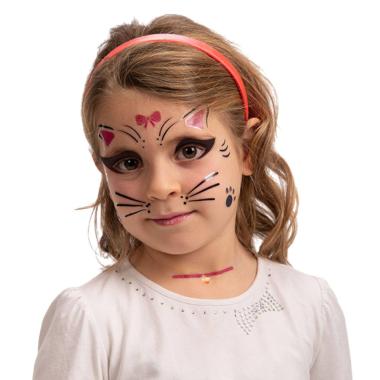 Trucco decorazioni adesive viso gattina
