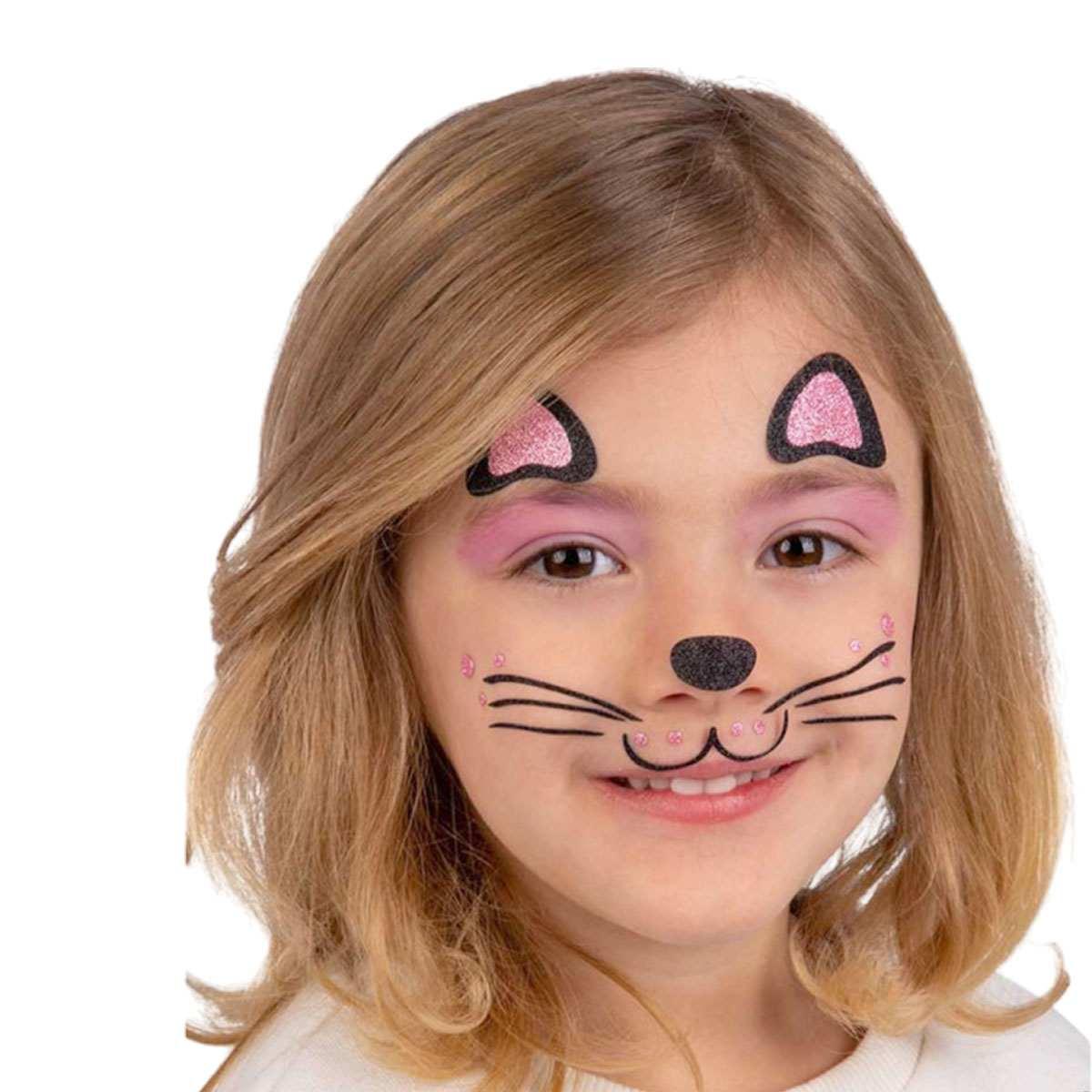 Tatuaggi viso rimovibili gattino