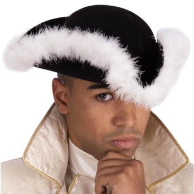 Cappello tricorno nero marabout