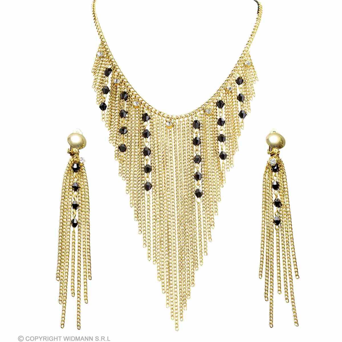 Collana metallo oro orecchini