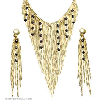 Collana metallo oro orecchini
