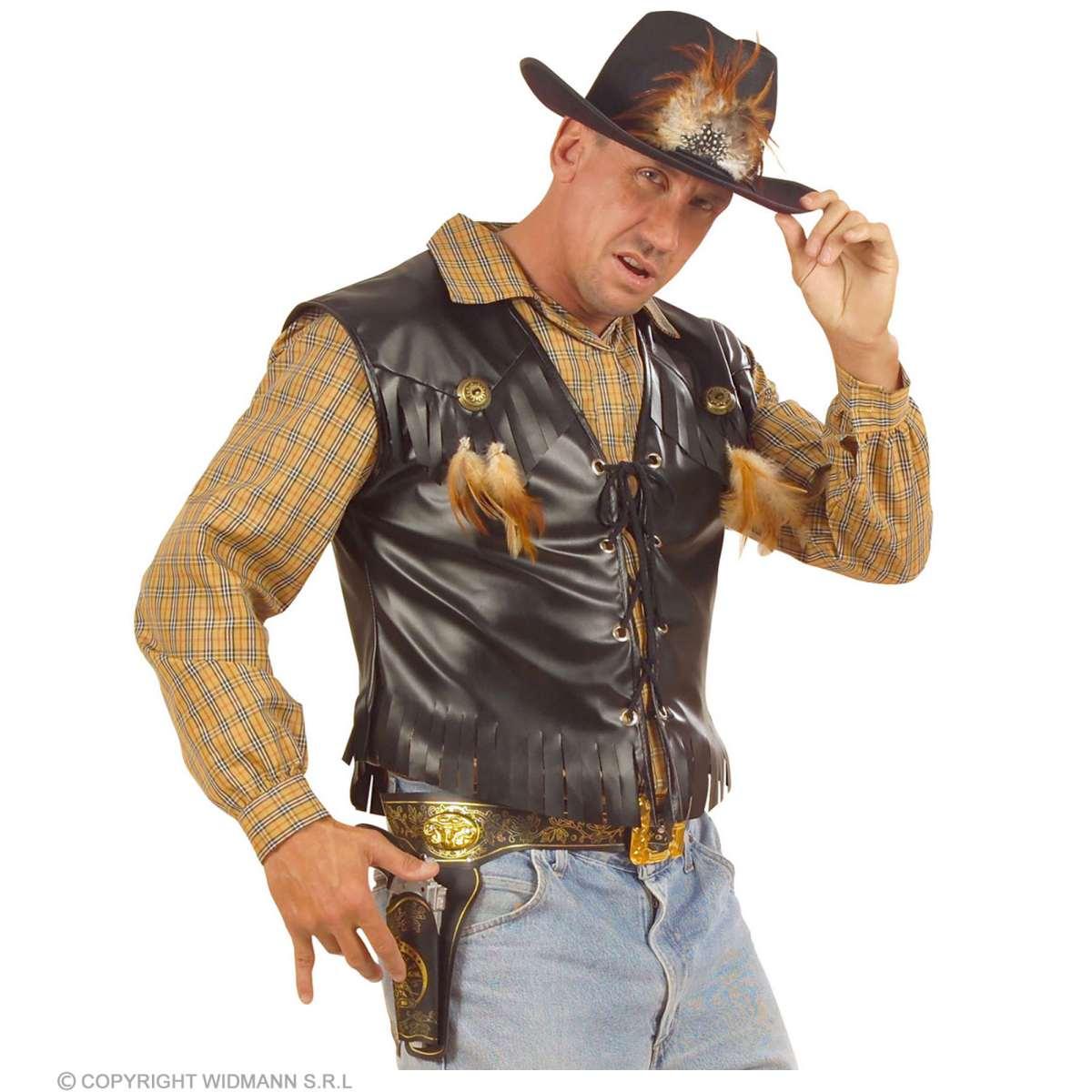 Cinturone cowboy fonfina 1 posto similpelle marrone