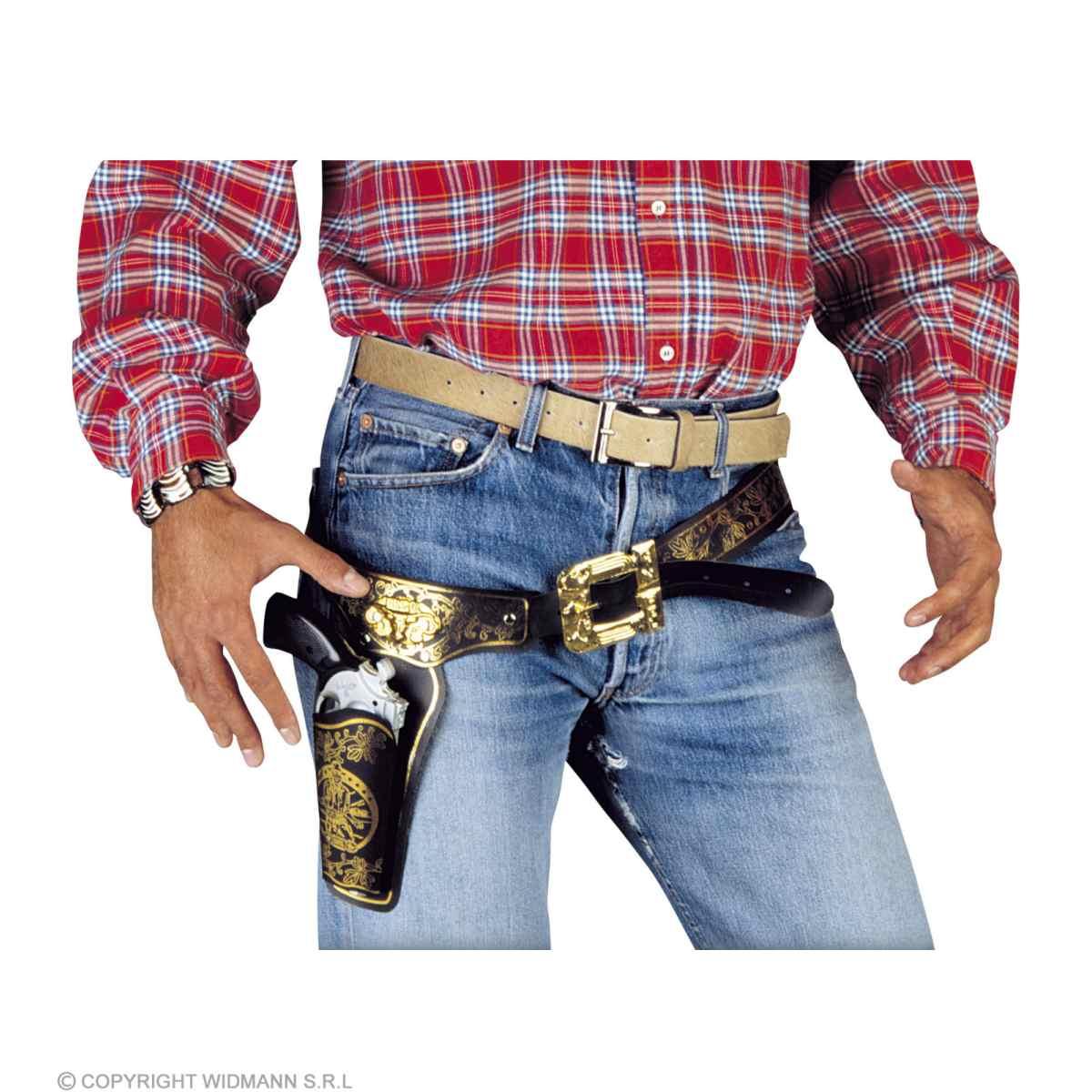 Cinturone cowboy fonfina 1 posto similpelle marrone