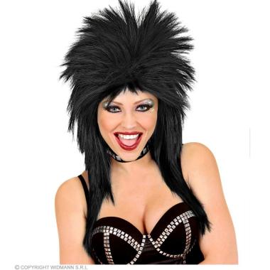 Parrucca punk rock nera cresta