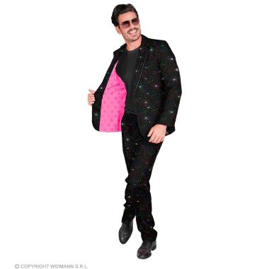 Costume completo party disco nero brillantini
