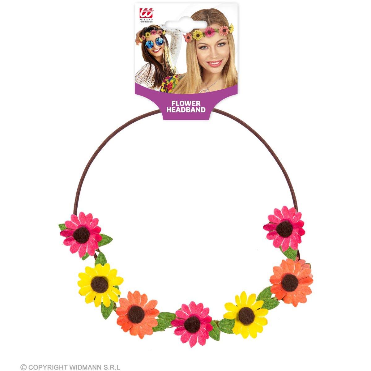 Fascia capelli hippie fiori colorati