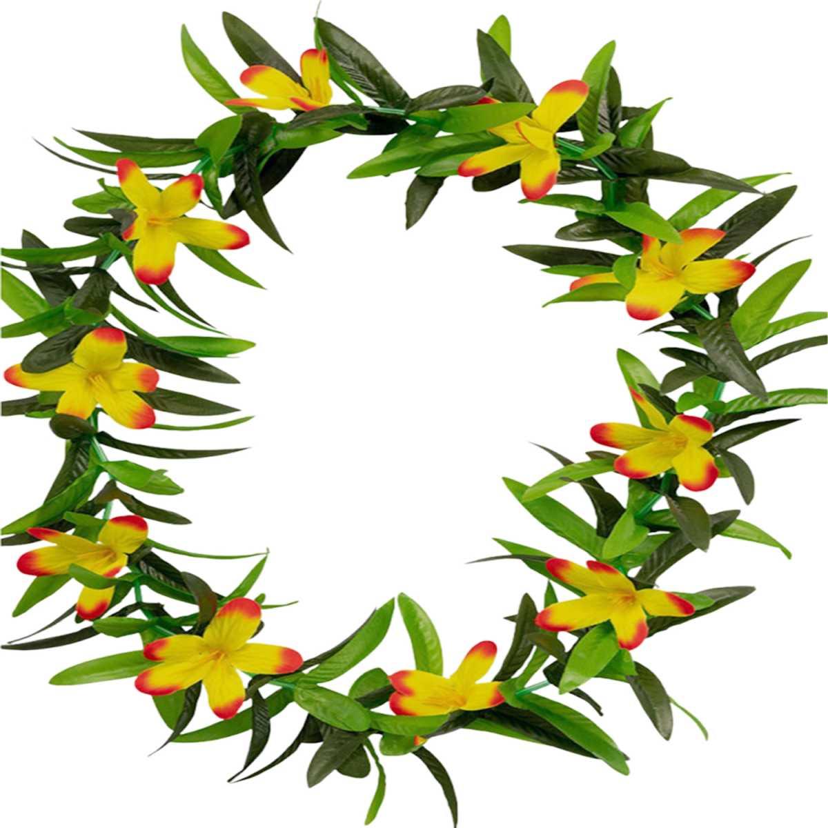 Collana hawaii fiori multicolor in tessuto