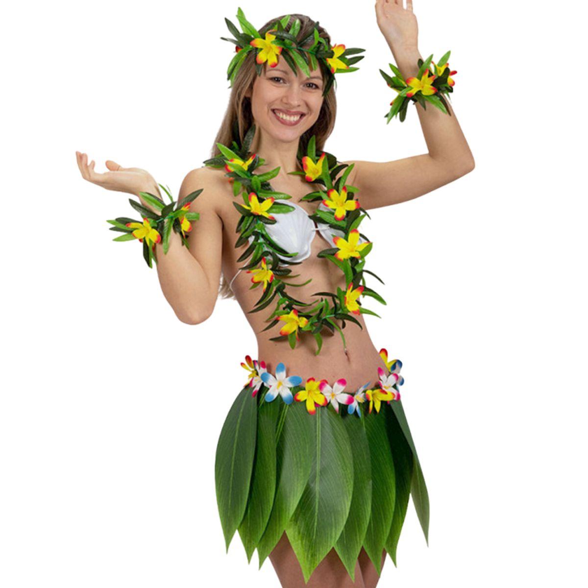 Collana hawaii fiori multicolor in tessuto