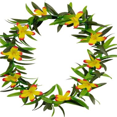 Collana hawaii fiori multicolor in tessuto
