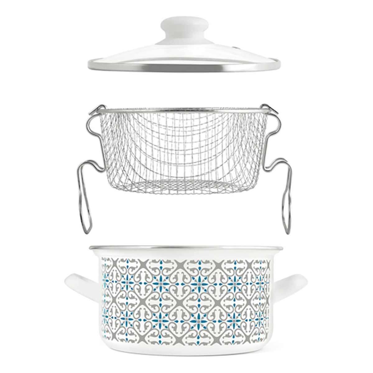 Friggitrice con Cestello Smaltata Ischia cm.Ø22 | H&H