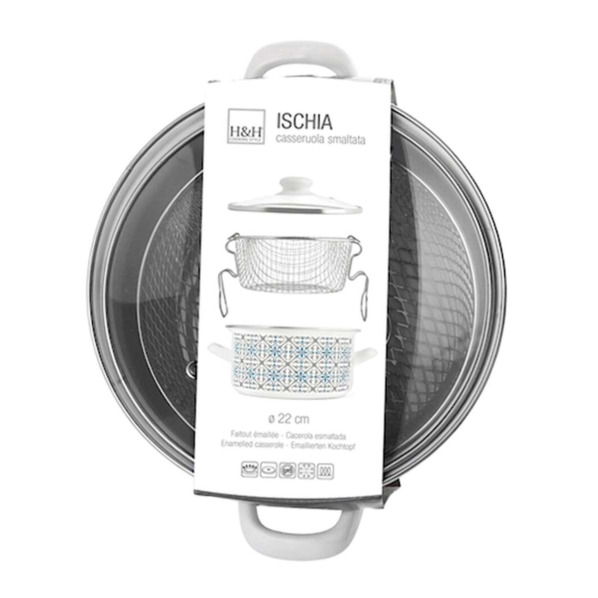 Friggitrice con Cestello Smaltata Ischia cm.Ø22 | H&H
