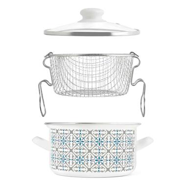 Friggitrice con Cestello Smaltata Ischia cm.Ø22 | H&H