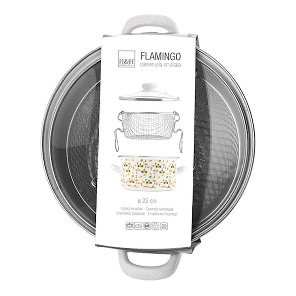 Friggitrice con Cestello Smaltata Flamingo cm.Ø22 | H&H