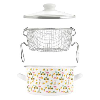 Friggitrice con Cestello Smaltata Flamingo cm.Ø22 | H&H
