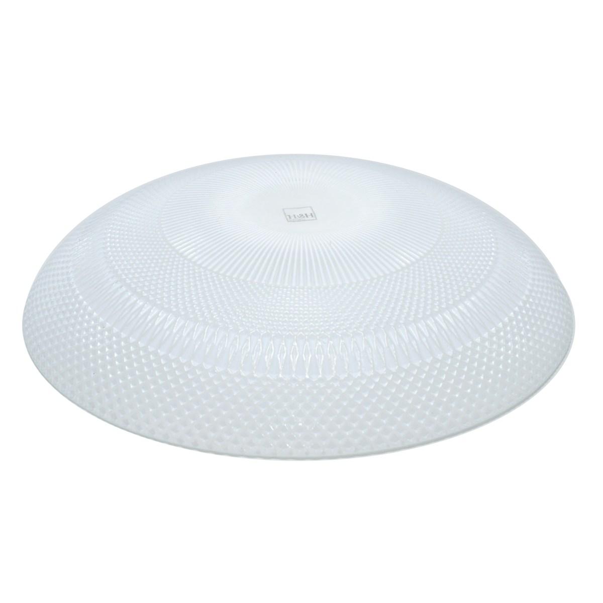 Piatto Tavola Vetro Fondo Bianco Opaco cm.Ø20,5 | H&H