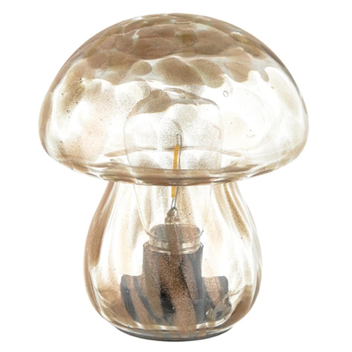 Lampada tavolo led vetro fungo bronzo 12 cm