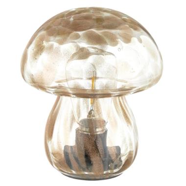 Lampada tavolo led vetro fungo bronzo 12 cm