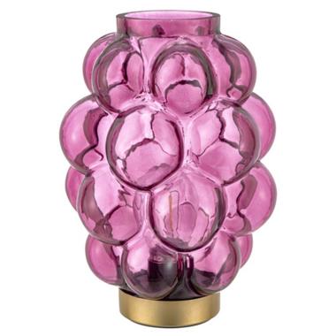 Lampada tavolo led vetro bubble rosa 20 cm