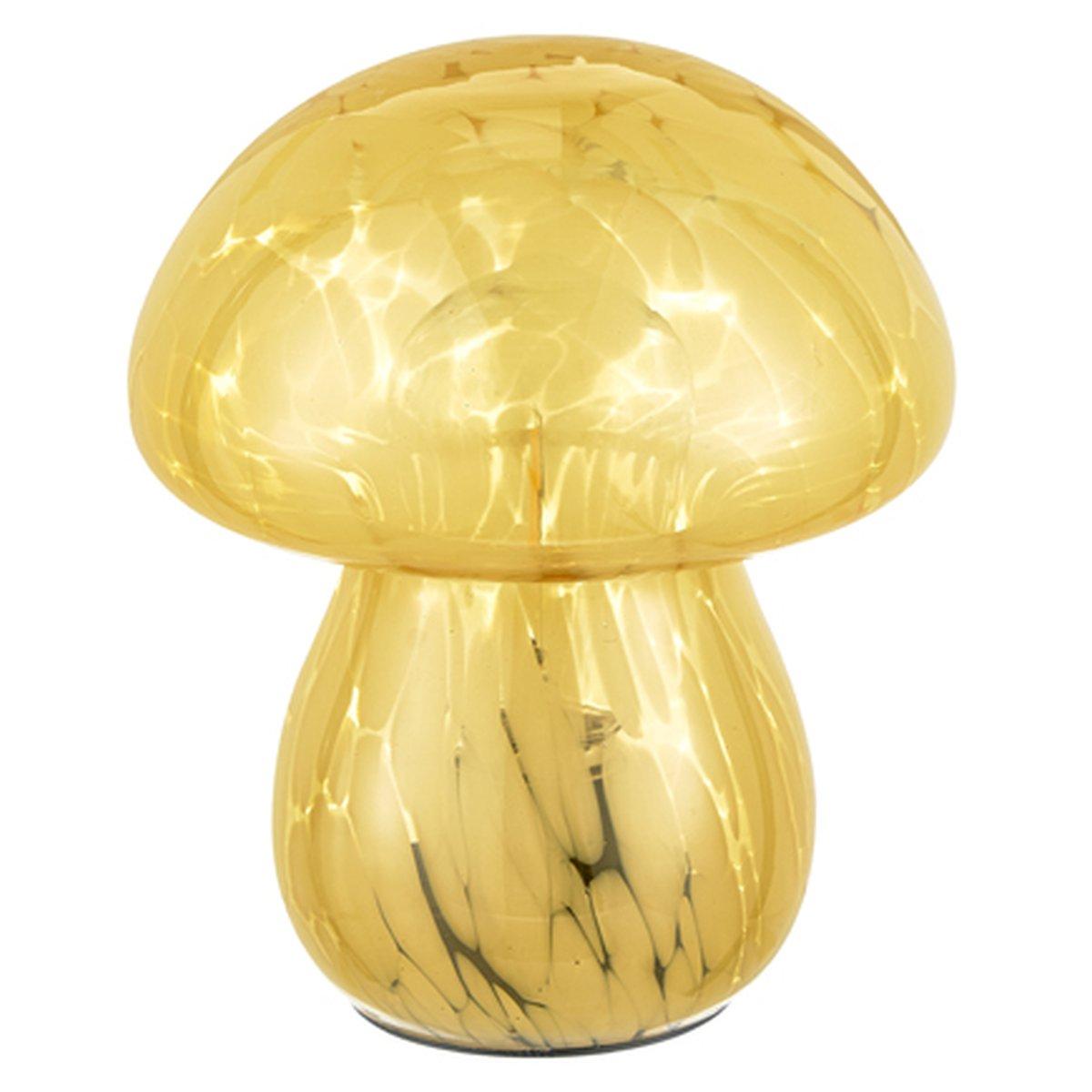 Lampada tavolo led vetro fungo giallo 16 cm