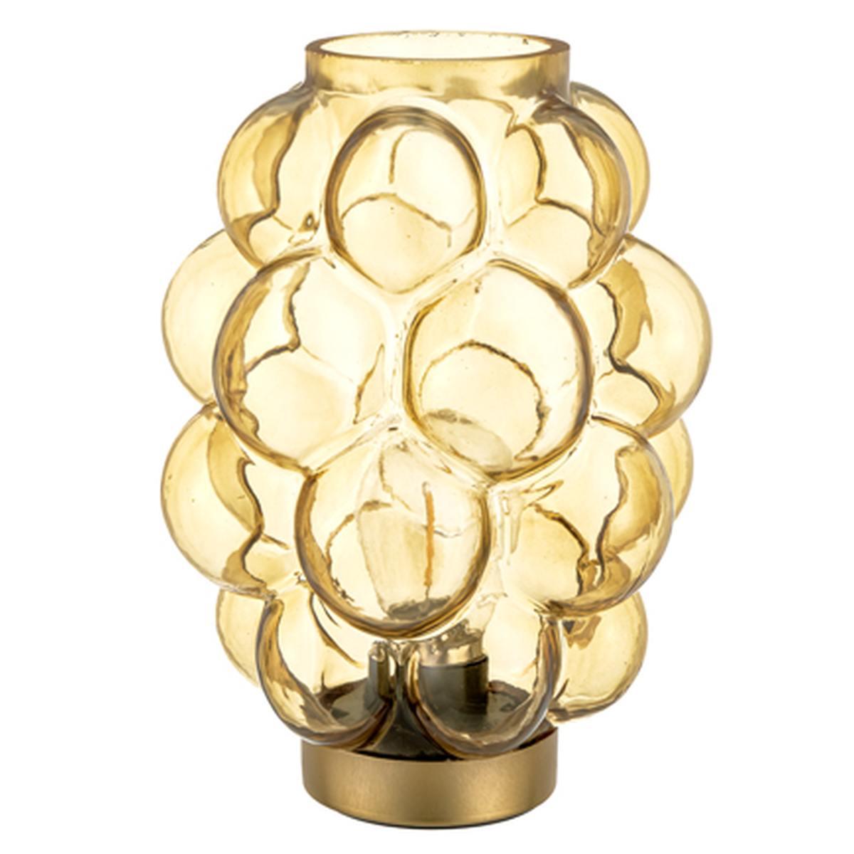 Lampada tavolo led vetro bubble gialla 20 cm